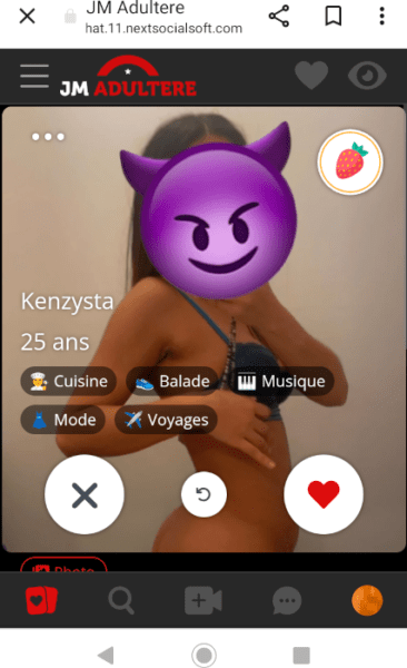 Profil de femme sur JM Adultère