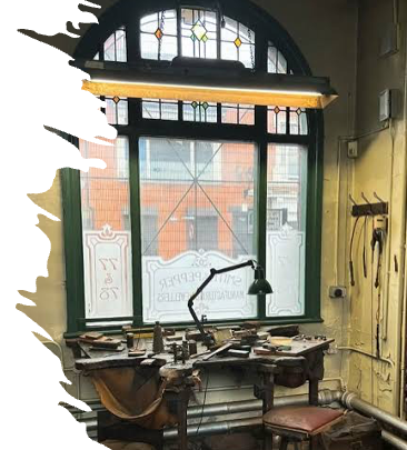 Small workshops in Jewellery Quarter as still preserved by the Museum of Jewellery Quarter.