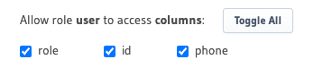 User select access columns