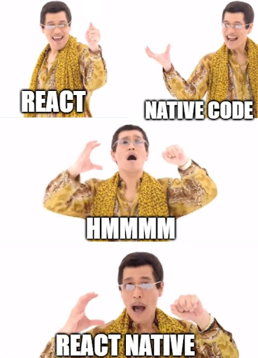 React + Native code = React Native