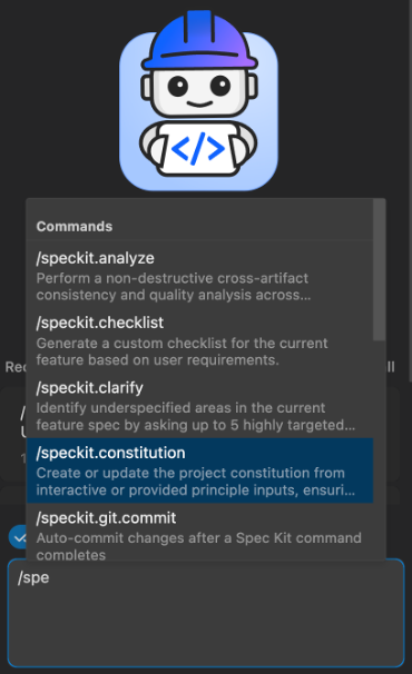 IBM Bob chatbox with speckit slash commands