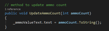 UIManager method to update the ammo count