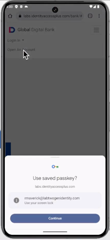 Native Login Experience with Passkeys Selection