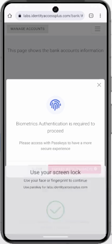 Native Step-Up Authentication with Passkeys