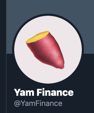 A picture of the YAM logo, which is the same as the emoji of a Yam