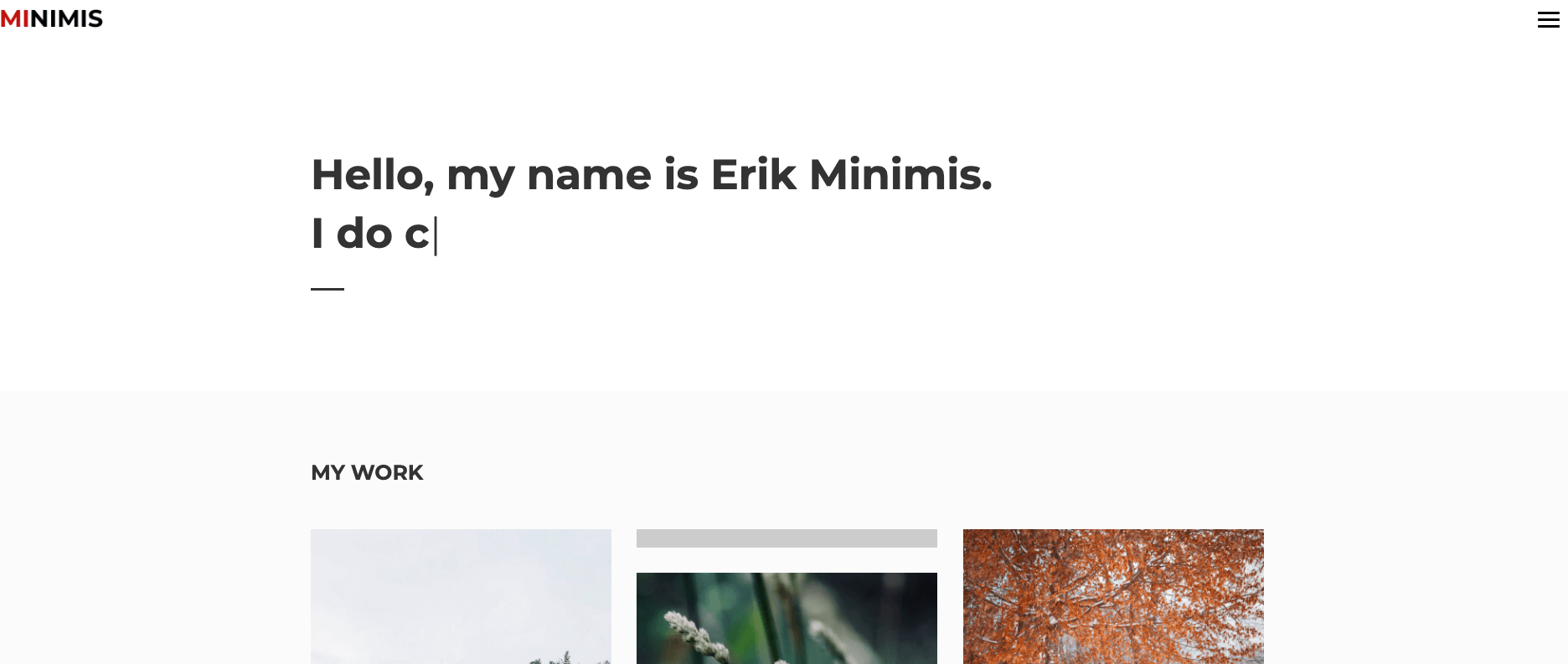 Minimus — Personal Portfolio Website Templates Free