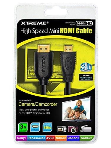 Xtreme 74003 Cable 3-Feet High Speed Mini to HDMI with Ethernet Channel