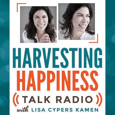 over a teal background, a white box features two pictures of the host, and the podcast title in teal and orange.