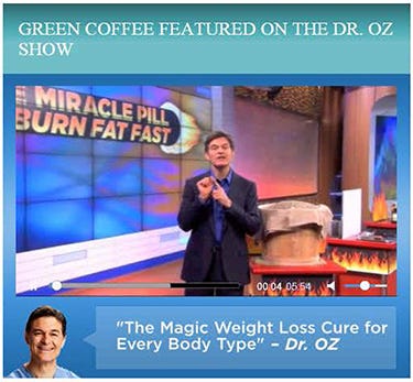 Dr. Oz and green coffee extract