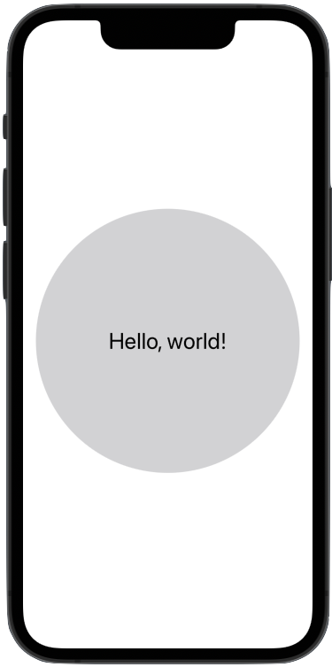A text inside a gray circle.