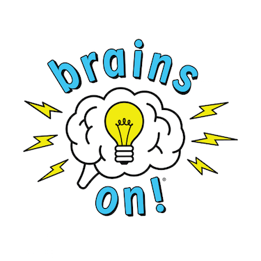 An outline of a brain with a yellow lightbulb nestled inside it, and with yellow lightning bulbs emanating from the outside.