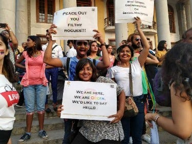 A picture from Bengaluru Namma Pride March 2018, India’s first pride march after it’s Supreme Court decriminalised homosexual