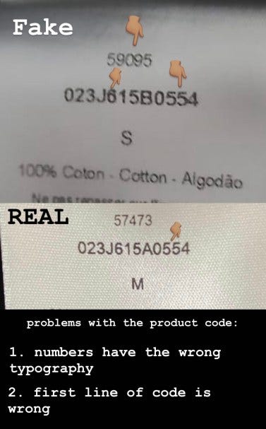 Dior washing tag real vs fake