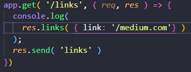 Example code res.links