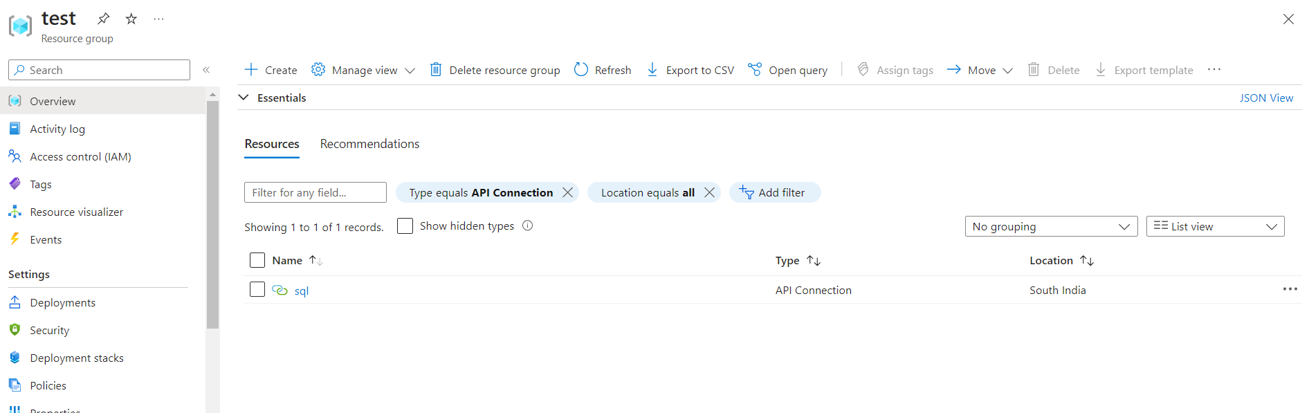 Already deployed API connection via Bicep