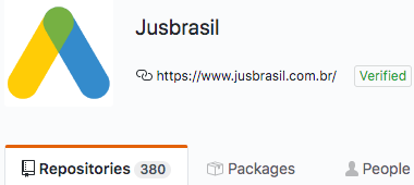Jusbrasil currently has 380 projects on Github, as seen on this snapshot.