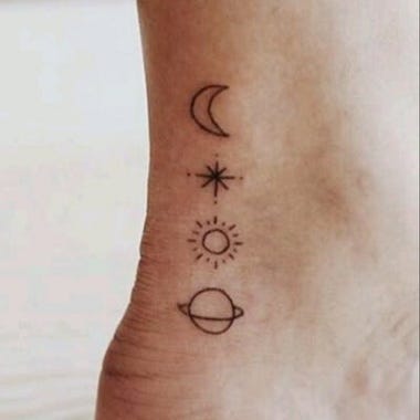 Tattoo uploaded by Selene Facoetti | #moon #star #sun ... - sun moon and saturn tattoobr /
