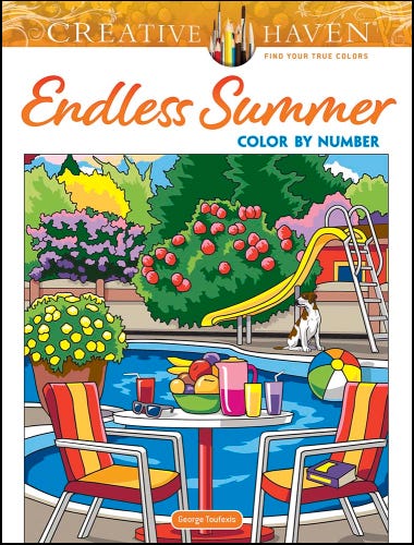 Creative Haven Endless Summer Color by Number Coloring Book