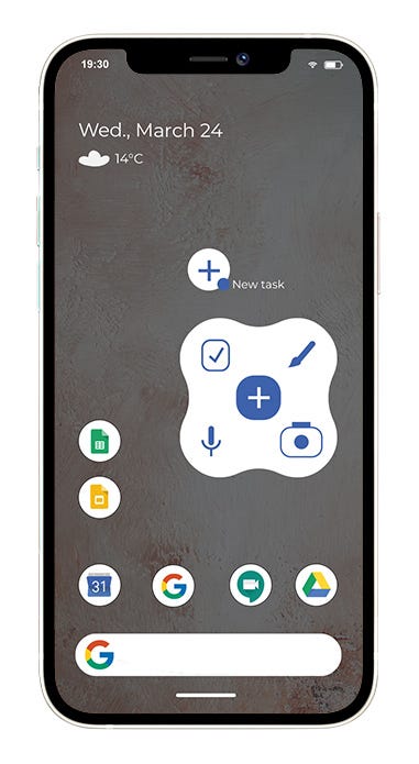 Tools like Google Notes or Google Tasks are easily accessible via smartphone, especially because they provide home screen widgets.