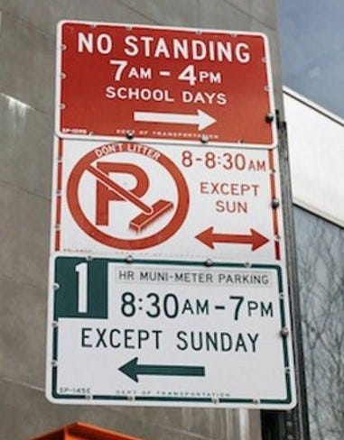 Image 1 Combination of parking signs