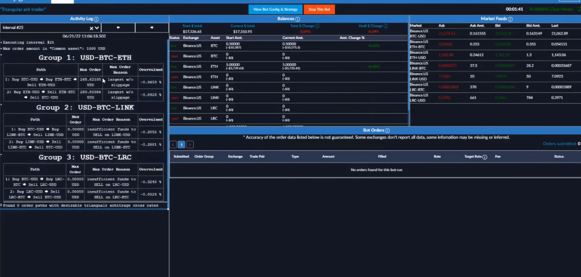 Monitor a running trading bot