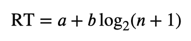Mathematical formulation of Hick’s law