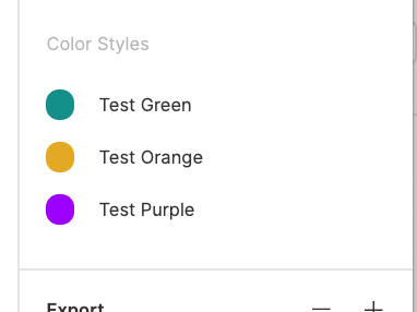 Converted colours in Figma