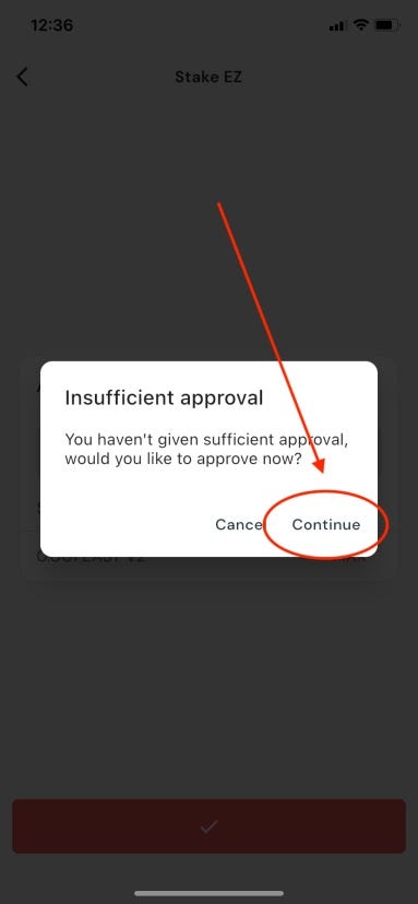 click on continue