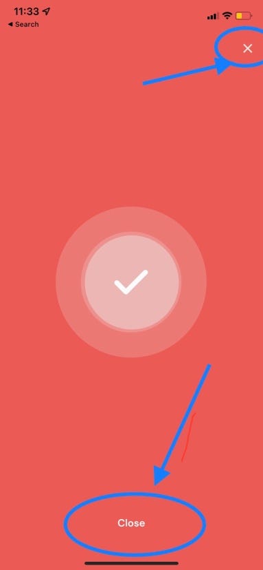 transaction success screen