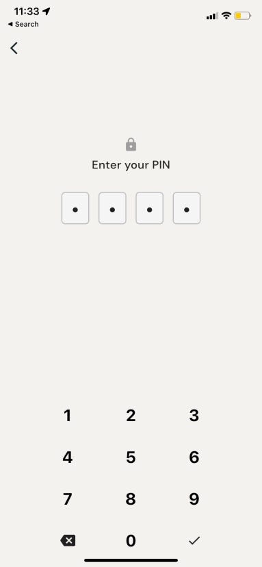 enter your 4 digit pin