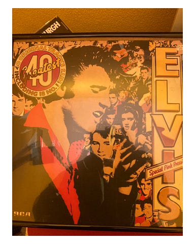 Picture of the cover of Elvis 40 Greatest Hits Pink Vinyl Pressing