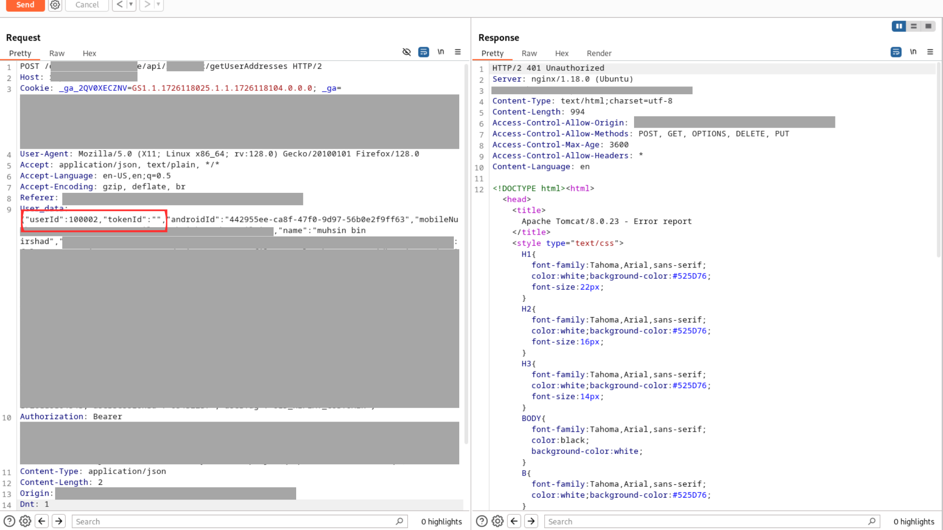 401 Unauthorized when using “api”