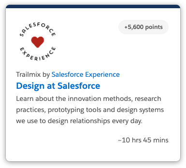 Design at Salesforce Trailmix.