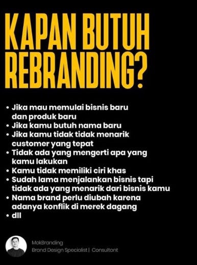 Pertimbangan sebelum rebranding