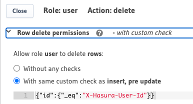 User delete permissions