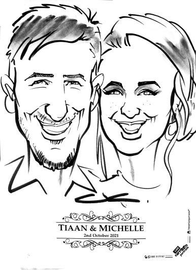A caricature sketch of a couple