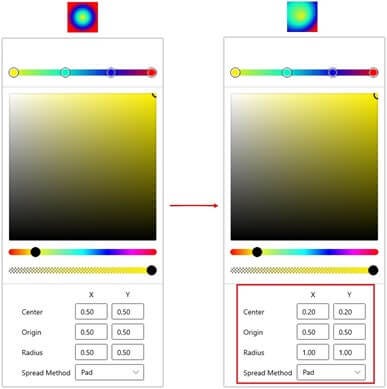 Advanced Editor for Radial Gradient