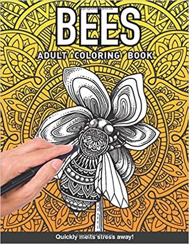 Bees adult coloring book