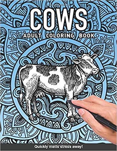 Cows adult coloring book