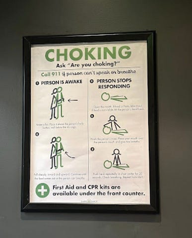 Found Choking Sign by Mark Tulin