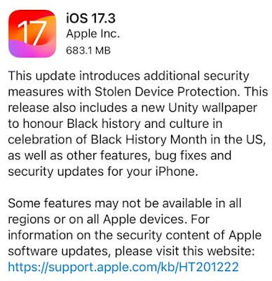iPhone security update