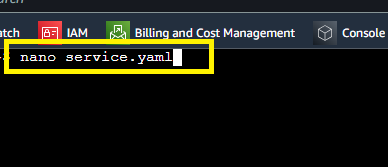 Create a service.yaml file