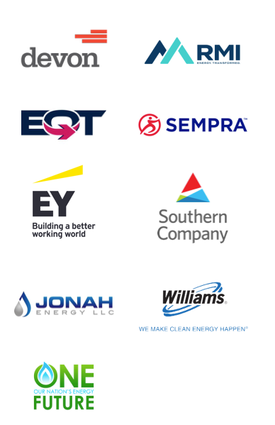 Foundational sponsors include Devon Energy, EQT Corporation, Ernst & Young, Jonah Energy, ONE Future, RMI, Sempra Energy, Southern Company, and Williams.