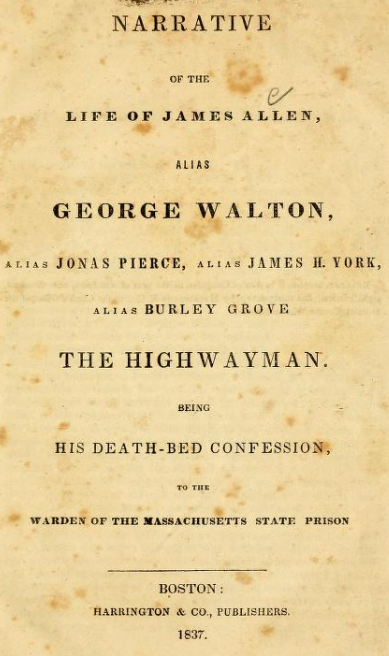 A screenshot of the aged title page of the text discussed in this work. It is marked with various discolourations and scribbles. The image and whole text are available for reading on The Internet Archive.