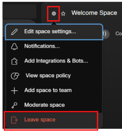 How to delete a space on Webex