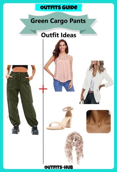 Green Cargo Pants Outfit Idea For Women