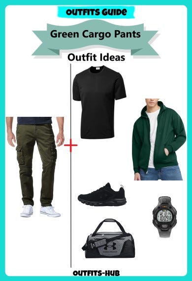 Green Cargo Pants Outfit Idea For Men