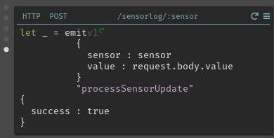 Screenshot of sensor log handler
