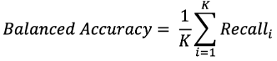 Formula for balanced accuracy