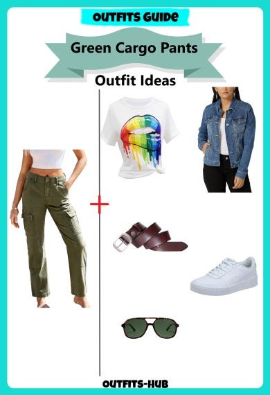 Green Cargo Pants Outfit Idea For Women